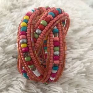 Rainbows, Peach,& Light Orange Bead Bracelet